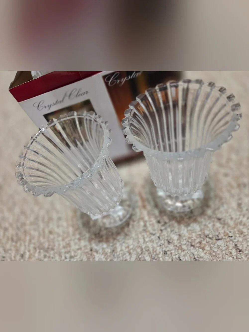 Crystal Clear Alexandria Set of 2 Glass Hurricanes - Clear